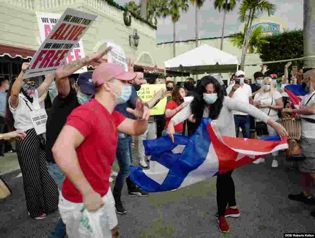 Exiliados cubanos dan su apoyo al movimiento San Isidro